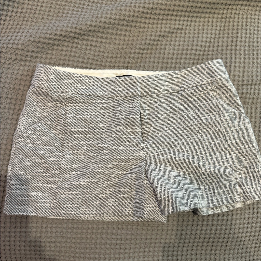 Loft Tweed Black-And-White Shorts With Pockets
